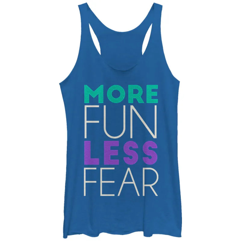 Women's CHIN UP More Fun Less Fear Racerback Tank Top sold by Chin Up Apparel