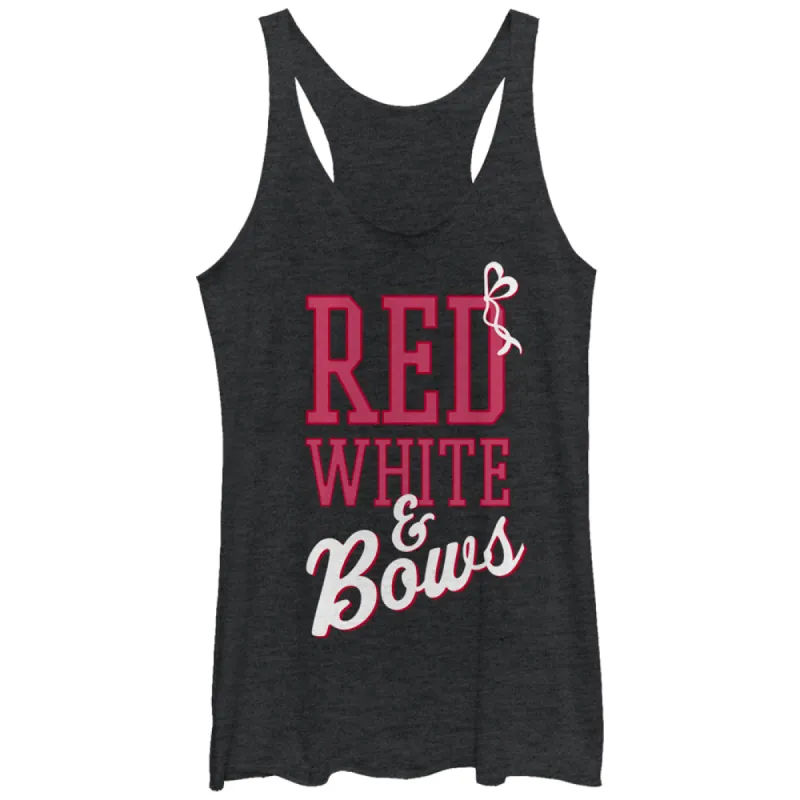 Women's CHIN UP 4th of July and Bows Racerback Tank Top sold by Chin Up Apparel