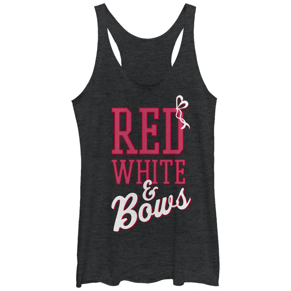 Women's CHIN UP 4th of July and Bows Racerback Tank Top sold by Chin Up Apparel