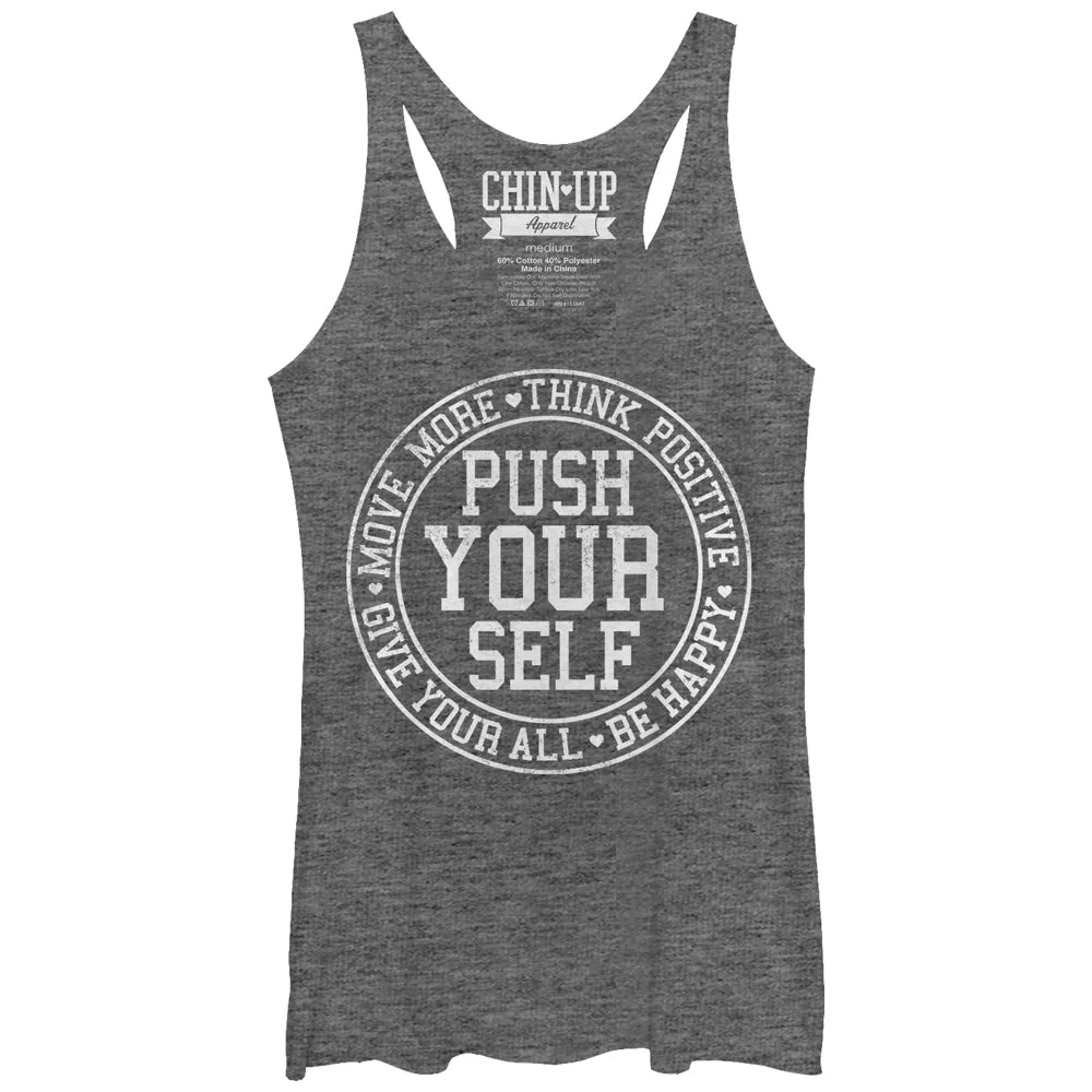 Women's CHIN UP Push Yourself Racerback Tank Top sold by Chin Up Apparel