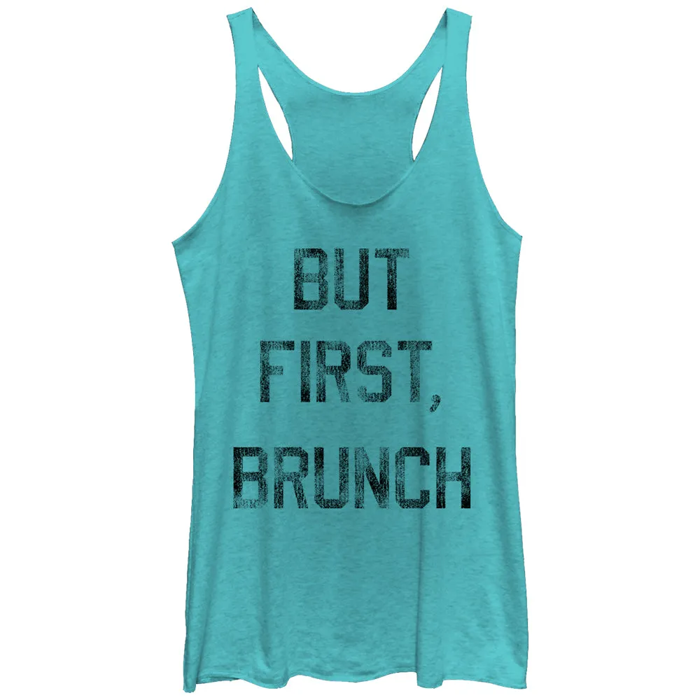 Women's CHIN UP But First Brunch Racerback Tank Top sold by Chin Up Apparel