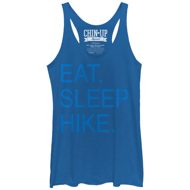 Women's CHIN UP Eat Sleep Hike Racerback Tank Top sold by Chin Up Apparel