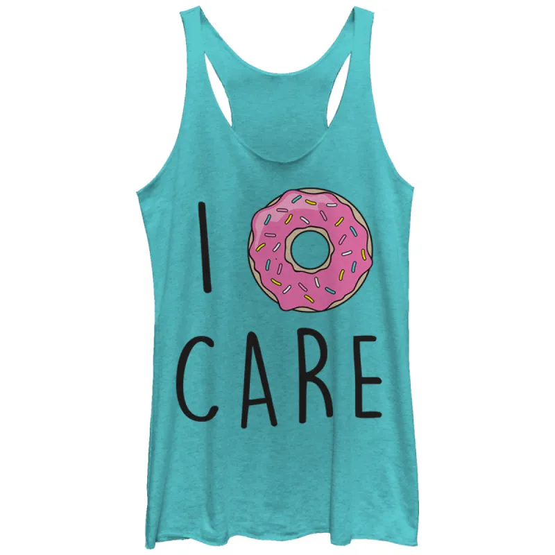 Women's CHIN UP I Donut Care Racerback Tank Top sold by Chin Up Apparel