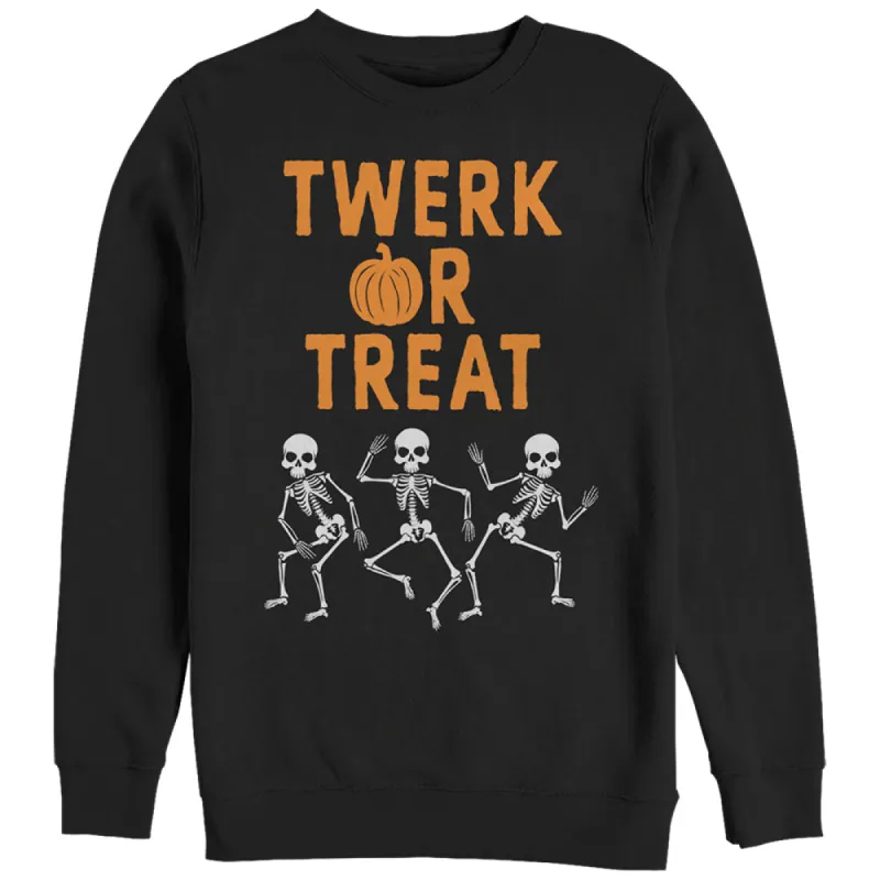 Women's CHIN UP Halloween Twerk or Treat Skeleton Sweatshirt sold by Chin Up Apparel
