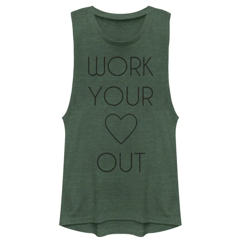 Junior's CHIN UP Heart Festival Muscle Tee sold by Chin Up Apparel