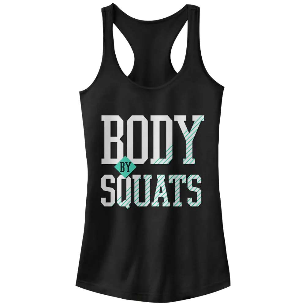 Junior's CHIN UP Body By Squats Racerback Tank Top sold by Chin Up Apparel