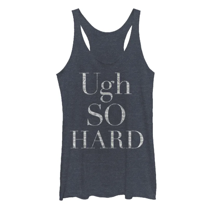 Women's CHIN UP Ugh So Hard Racerback Tank Top sold by Chin Up Apparel