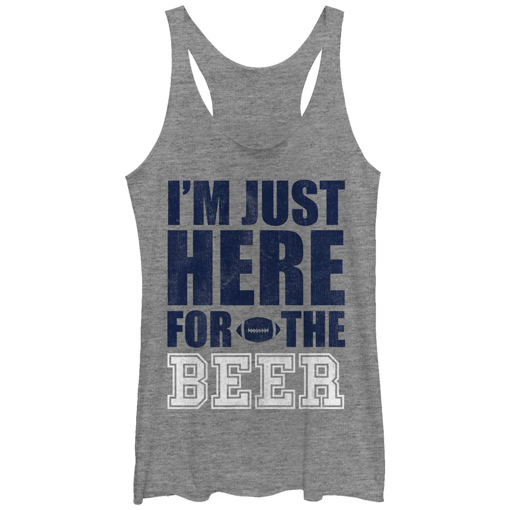 Women's CHIN UP Football Here for the Beer Racerback Tank Top sold by Chin Up Apparel