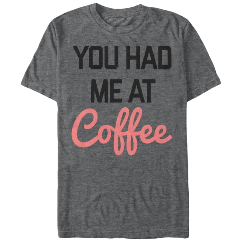 Women's CHIN UP You Had Me at Coffee Boyfriend Tee sold by Chin Up Apparel