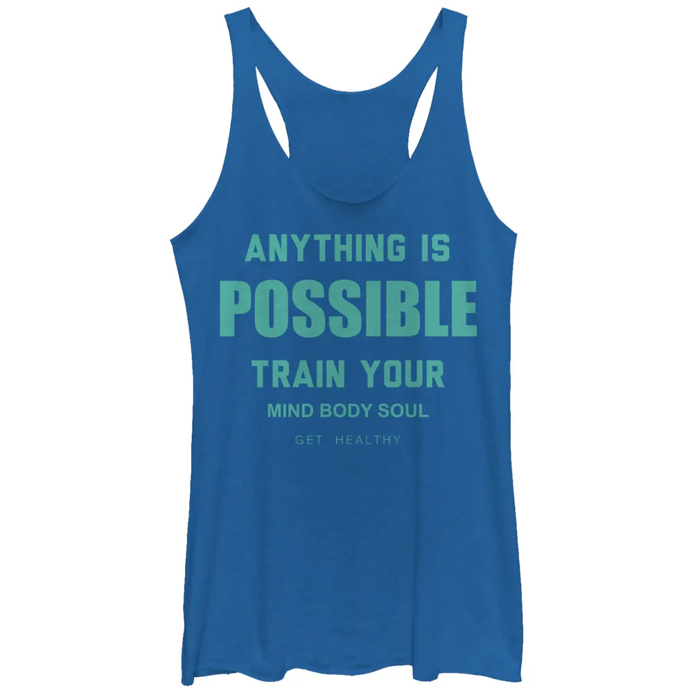 Women's CHIN UP Anything is Possible Racerback Tank Top sold by Chin Up Apparel