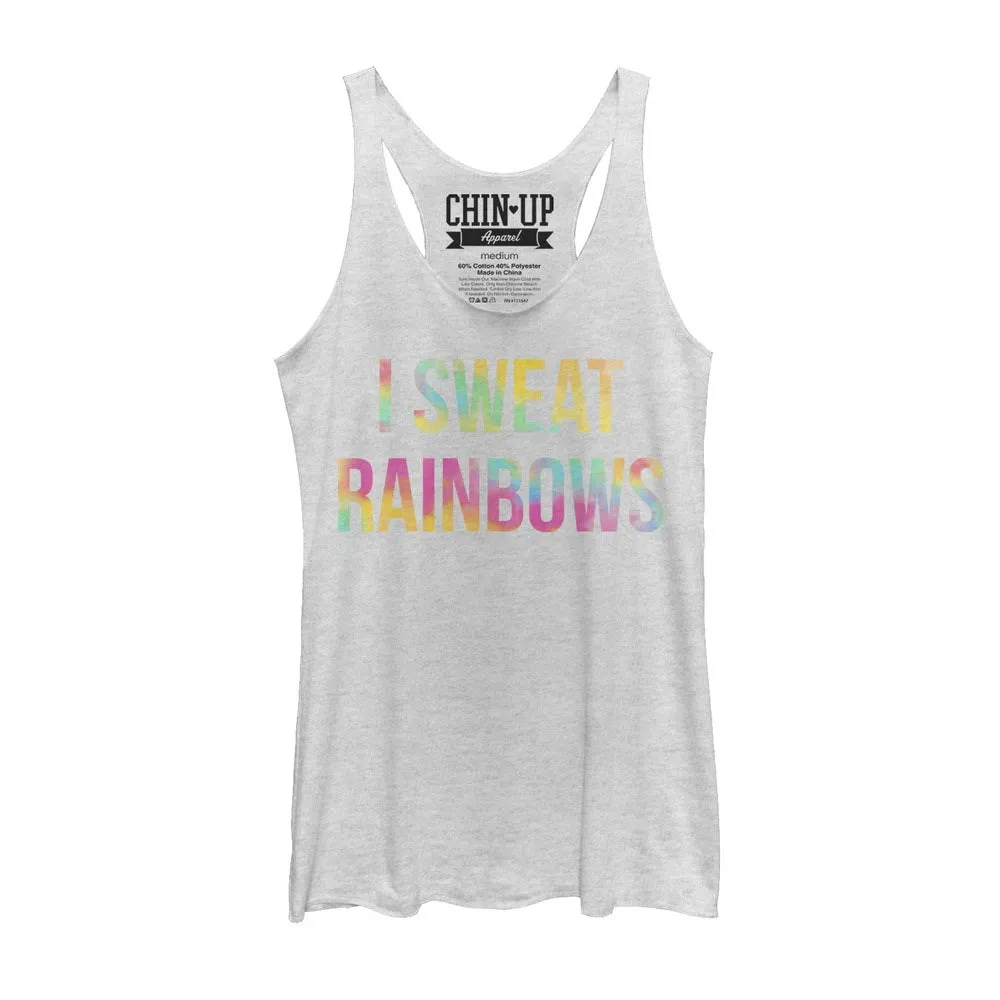 Women's CHIN UP I Sweat Rainbows Racerback Tank Top sold by Chin Up Apparel