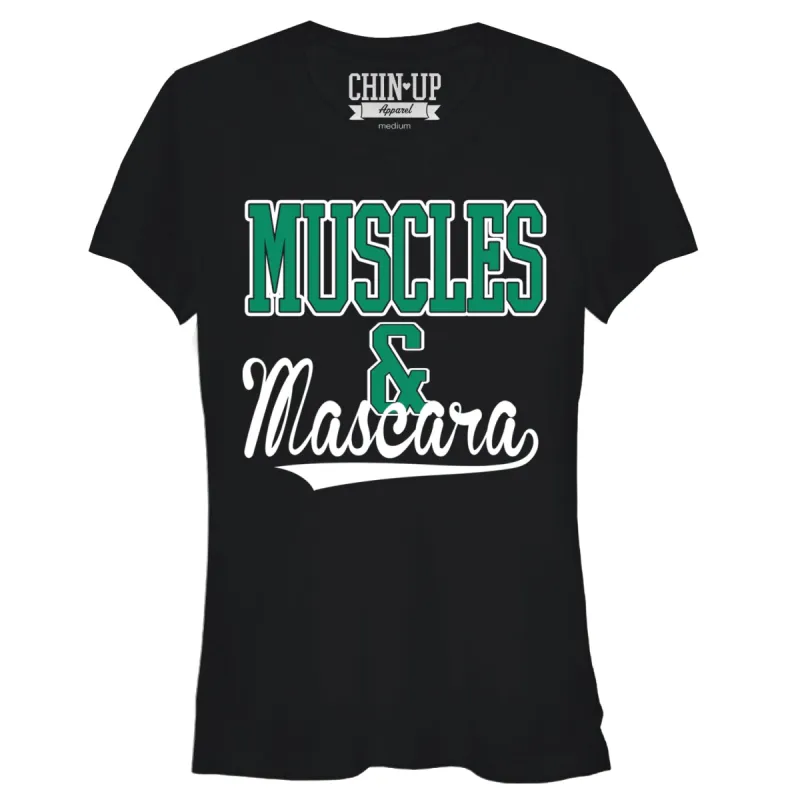 Junior's CHIN UP Sporty Muscles and Mascara T-Shirt sold by Chin Up Apparel