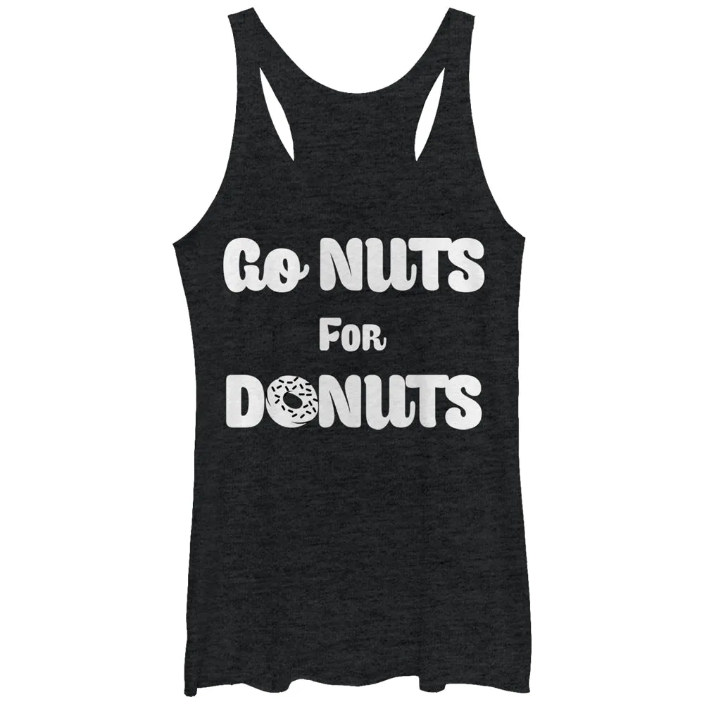 Women's CHIN UP Go Nuts for Donuts Racerback Tank Top sold by Chin Up Apparel