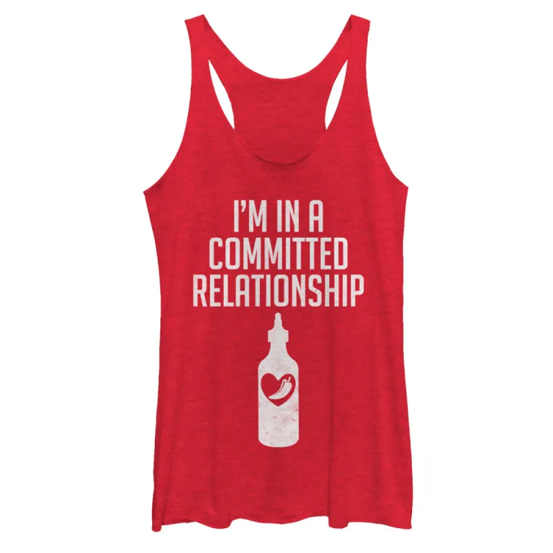 Women's CHIN UP Relationship with Hot Sauce Racerback Tank Top sold by Chin Up Apparel