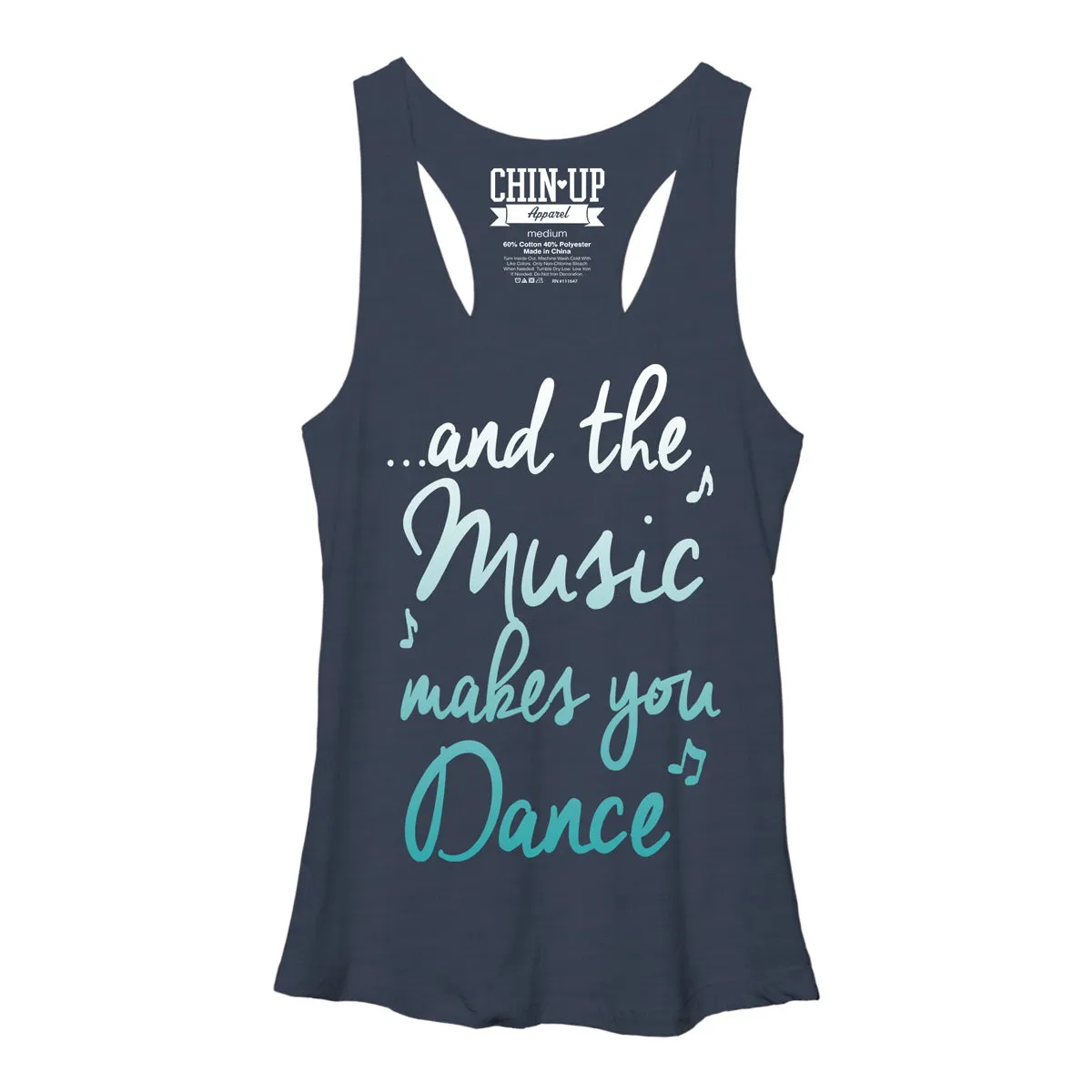 Women's CHIN UP Music Makes You Dance Racerback Tank Top sold by Chin Up Apparel