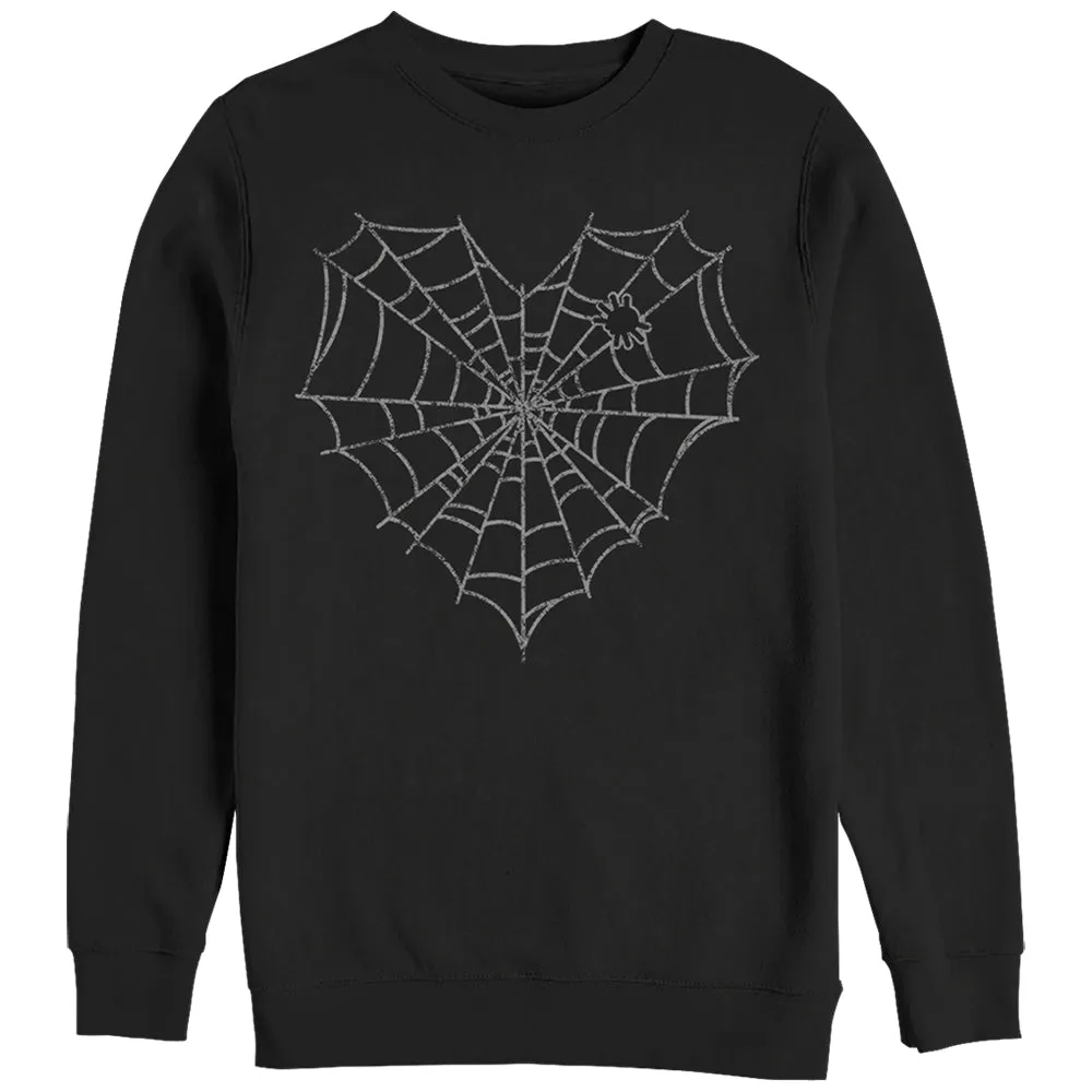 Women's CHIN UP Halloween Heart Spider Web Sweatshirt sold by Chin Up Apparel