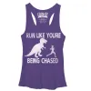 Women's CHIN UP Dinosaur Run Racerback Tank Top sold by Chin Up Apparel