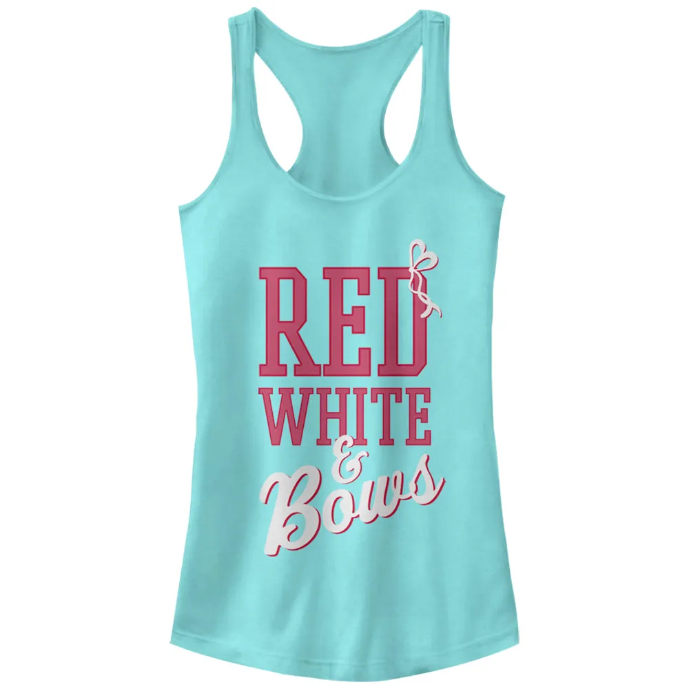 Junior's CHIN UP 4th of July and Bows Racerback Tank Top sold by Chin Up Apparel