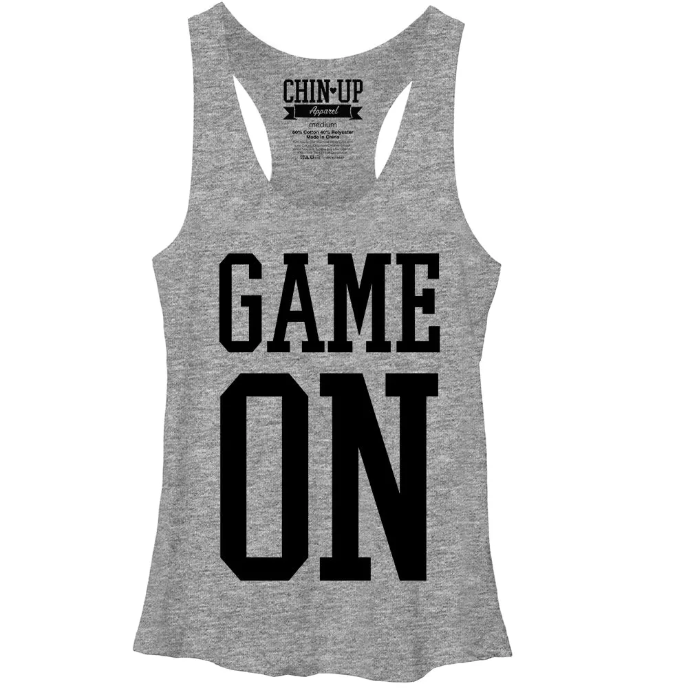 Women's CHIN UP Game On Racerback Tank Top sold by Chin Up Apparel