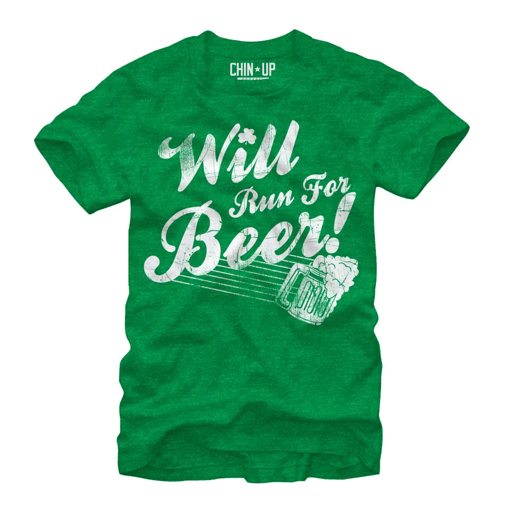 Women's CHIN UP Will Run For Beer Boyfriend Tee sold by Chin Up Apparel
