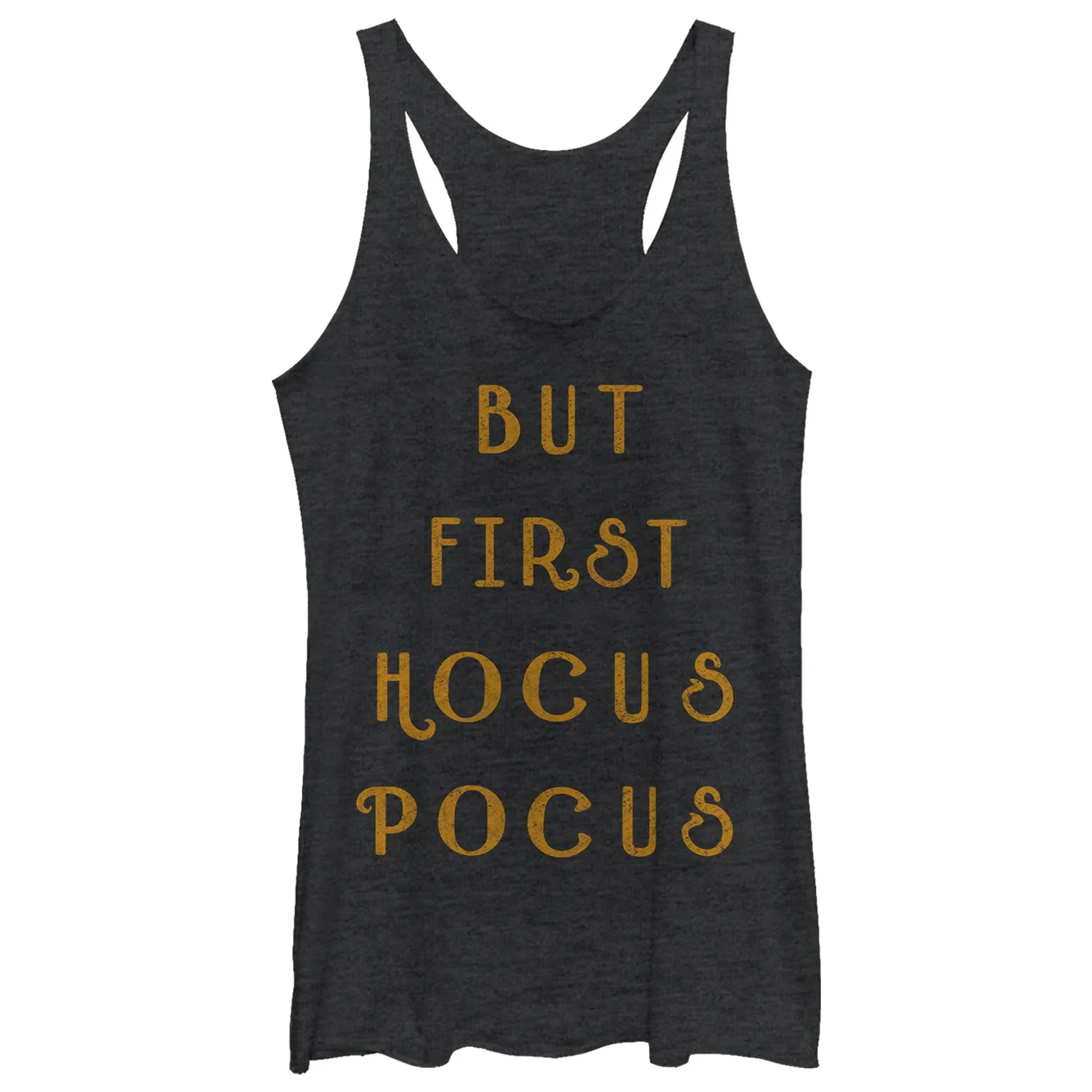 Women's CHIN UP Halloween First Hocus Pocus Racerback Tank Top sold by Chin Up Apparel