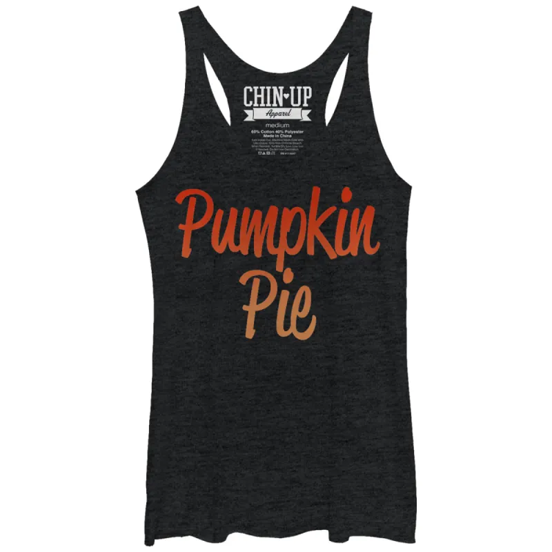 Women's CHIN UP Cursive Pumpkin Pie Racerback Tank Top sold by Chin Up Apparel