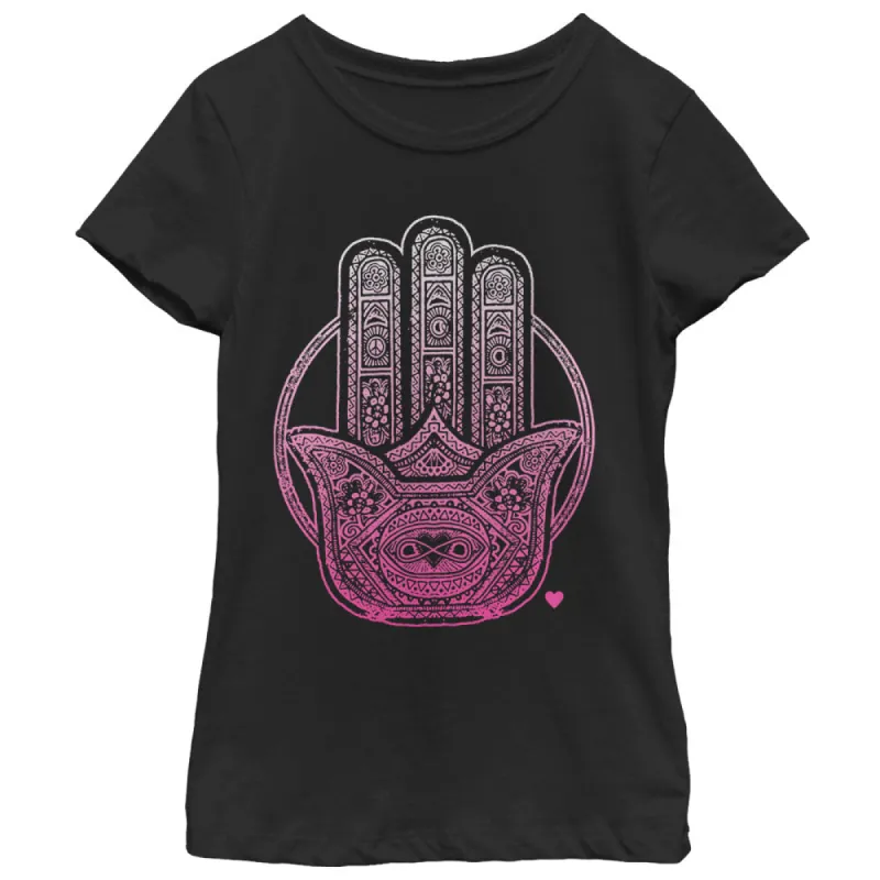 Girl's CHIN UP Henna Hamsa T-Shirt sold by Chin Up Apparel
