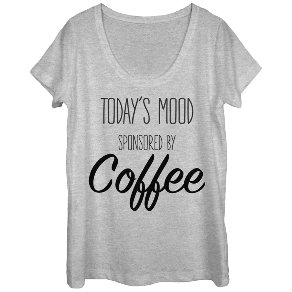 Women's CHIN UP Mood Sponsored by Coffee Scoop Neck sold by Chin Up Apparel