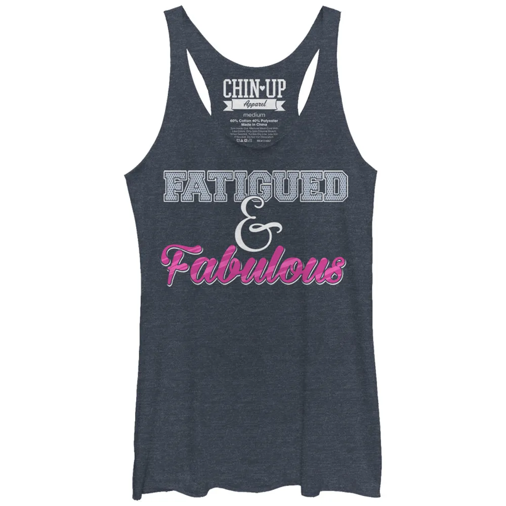 Women's CHIN UP Fatigued and Fabulous Racerback Tank Top sold by Chin Up Apparel