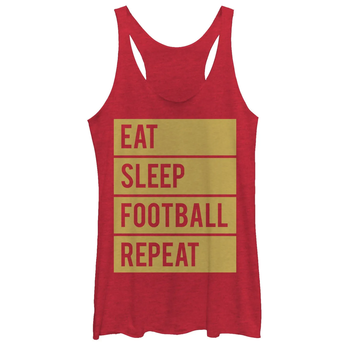 Women's CHIN UP Eat Sleep Football Repeat Racerback Tank Top sold by Chin Up Apparel