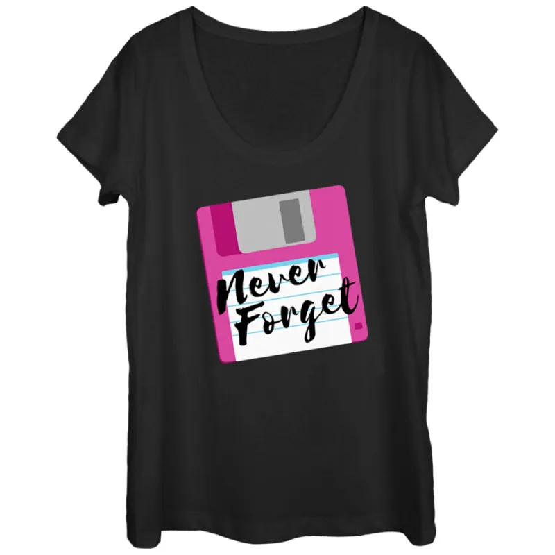 Women's CHIN UP Never Forget Floppy Disk Scoop Neck made by Chin Up Apparel