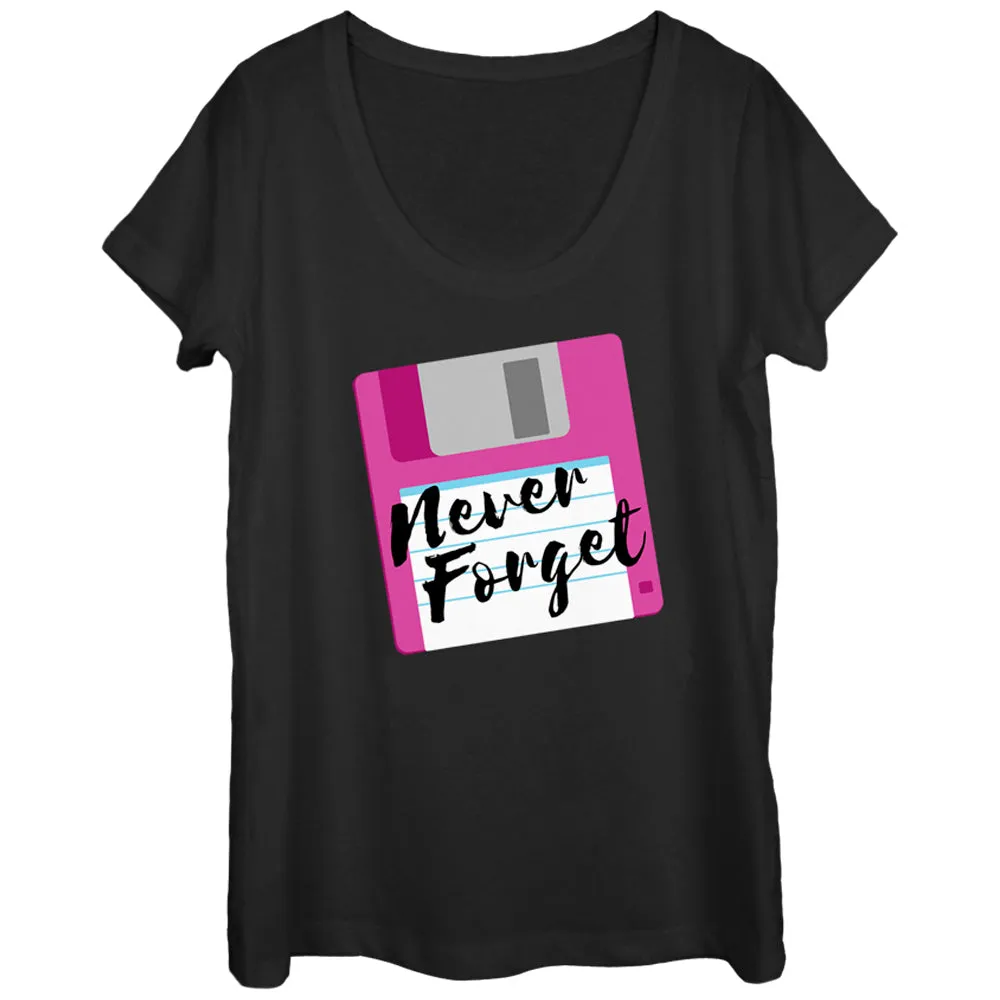 Women's CHIN UP Never Forget Floppy Disk Scoop Neck sold by Chin Up Apparel