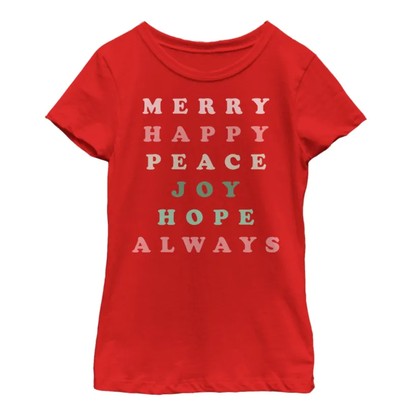 Girl's CHIN UP Christmas Joy Always T-Shirt sold by Chin Up Apparel