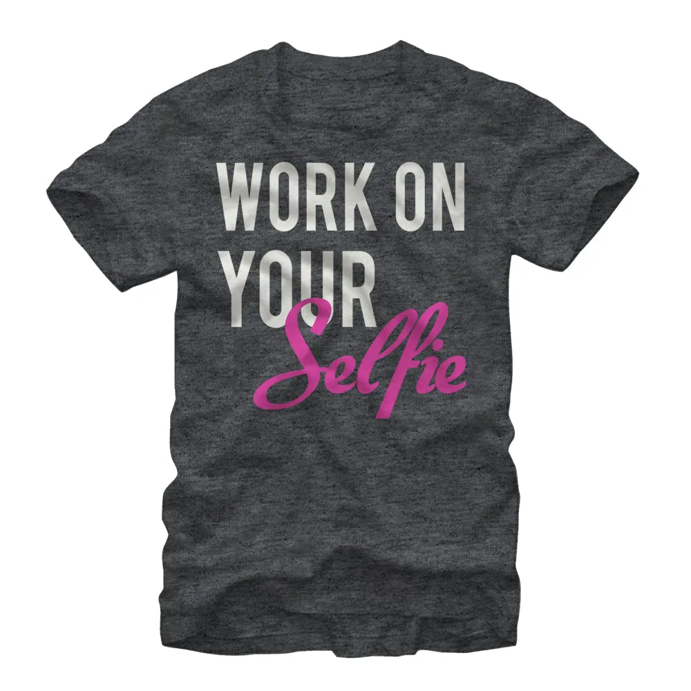 Women's CHIN UP Work on Your Selfie Boyfriend Tee sold by Chin Up Apparel