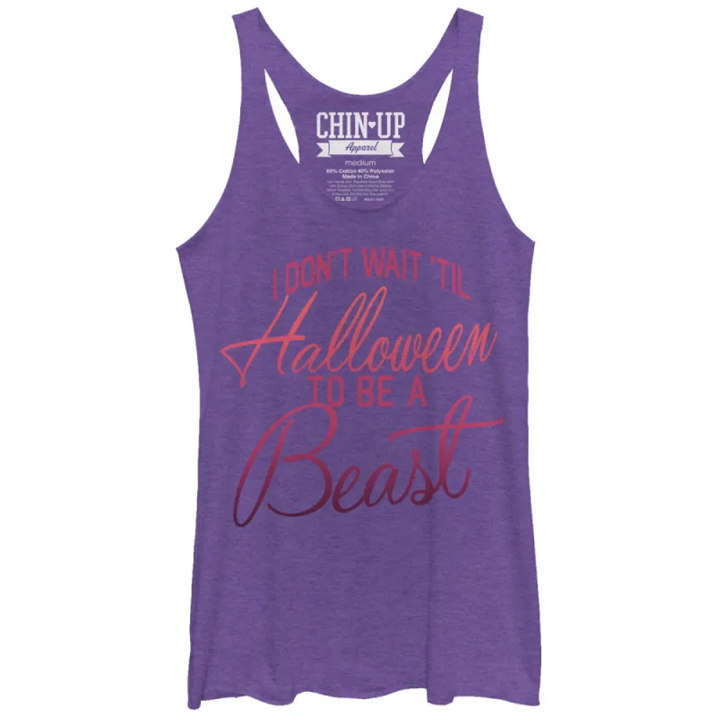 Women's CHIN UP Halloween Beast Racerback Tank Top sold by Chin Up Apparel