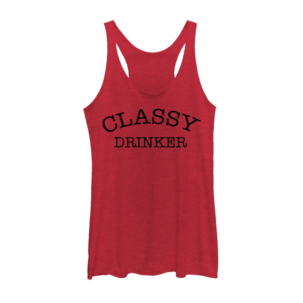 Women's CHIN UP Classy Drinker Racerback Tank Top sold by Chin Up Apparel