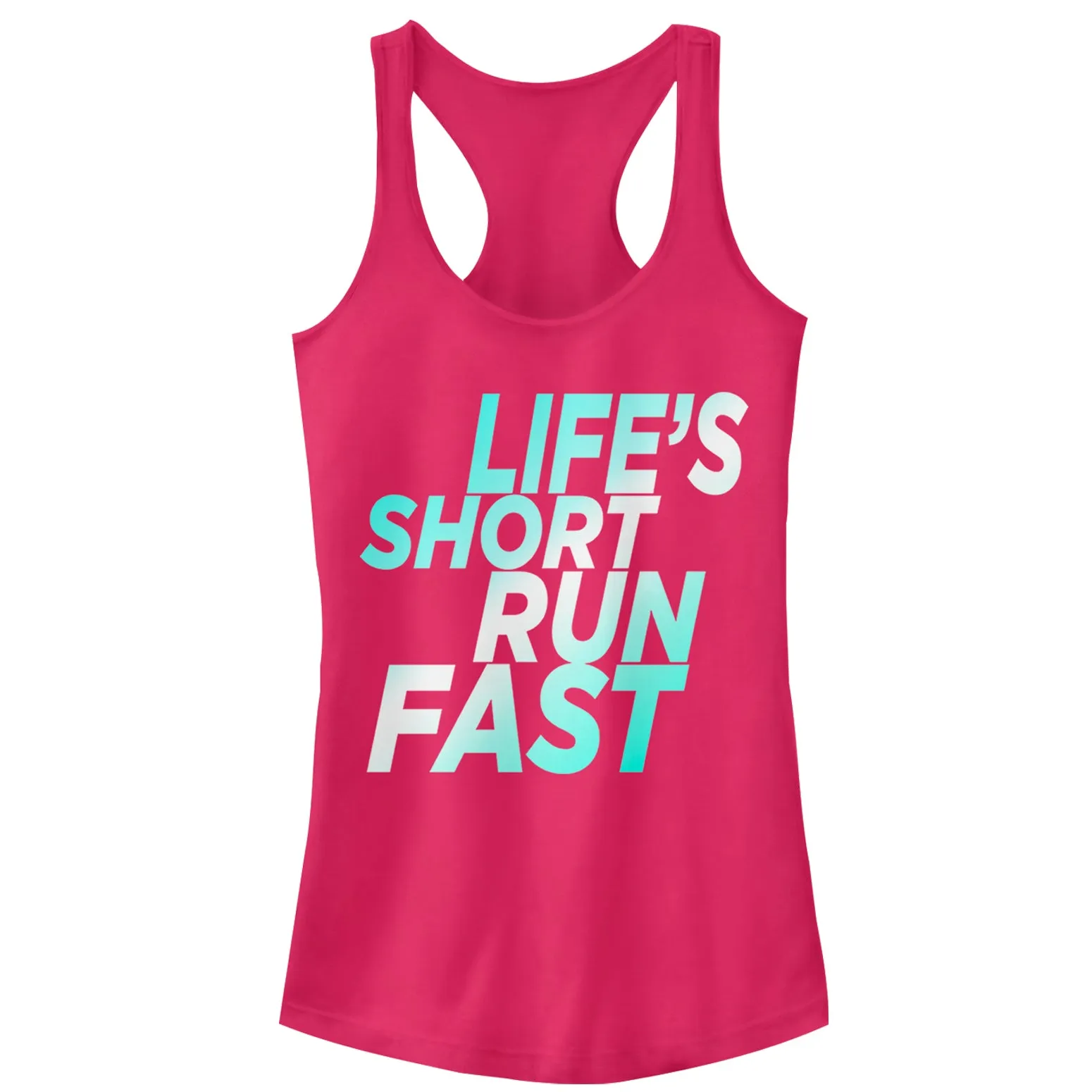 Junior's CHIN UP Life's Short Run Fast Racerback Tank Top sold by Chin Up Apparel