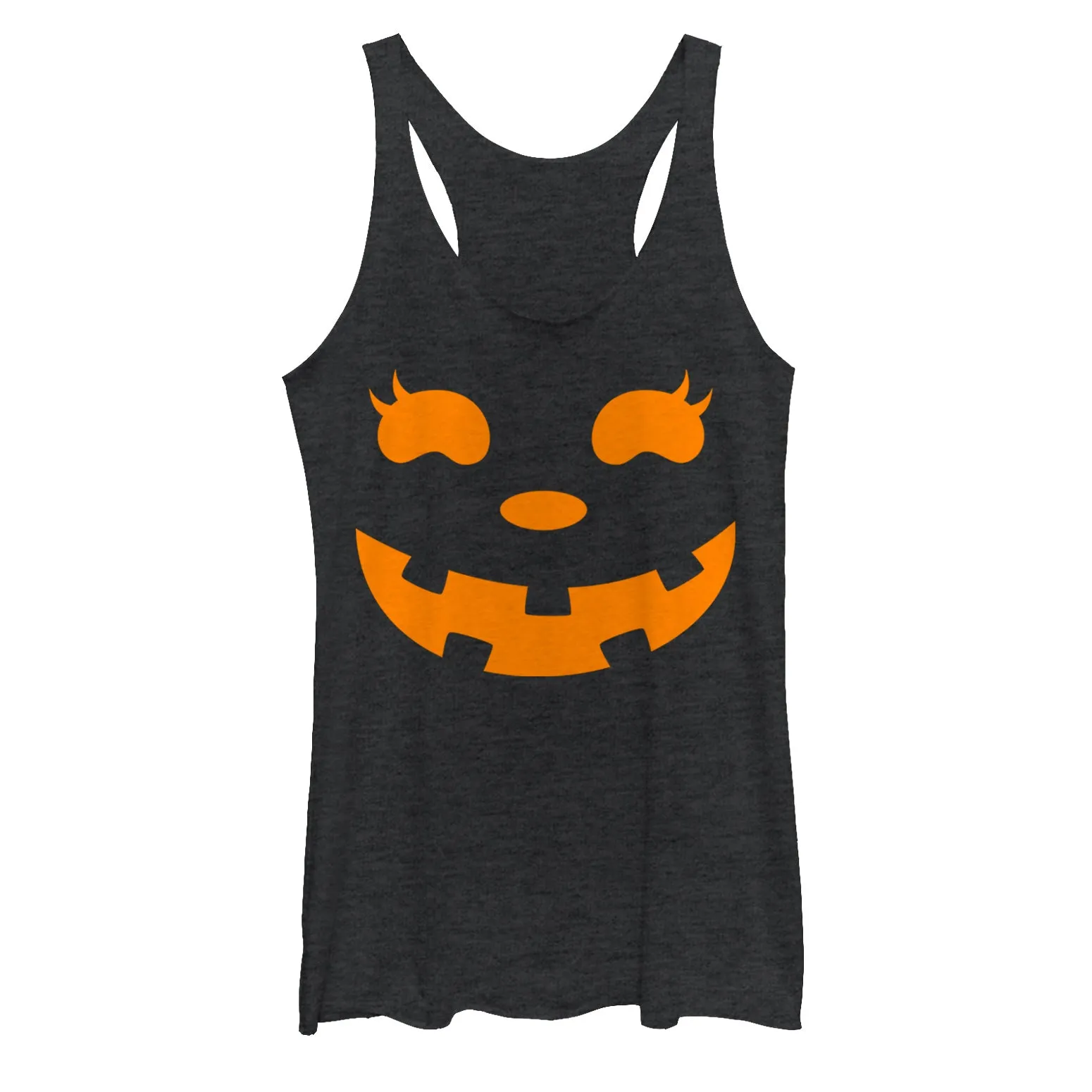 Women's CHIN UP Halloween Jack o' Lantern Face Racerback Tank Top sold by Chin Up Apparel