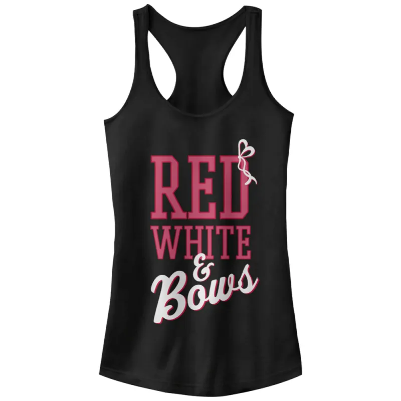 Junior's CHIN UP 4th of July and Bows Racerback Tank Top sold by Chin Up Apparel