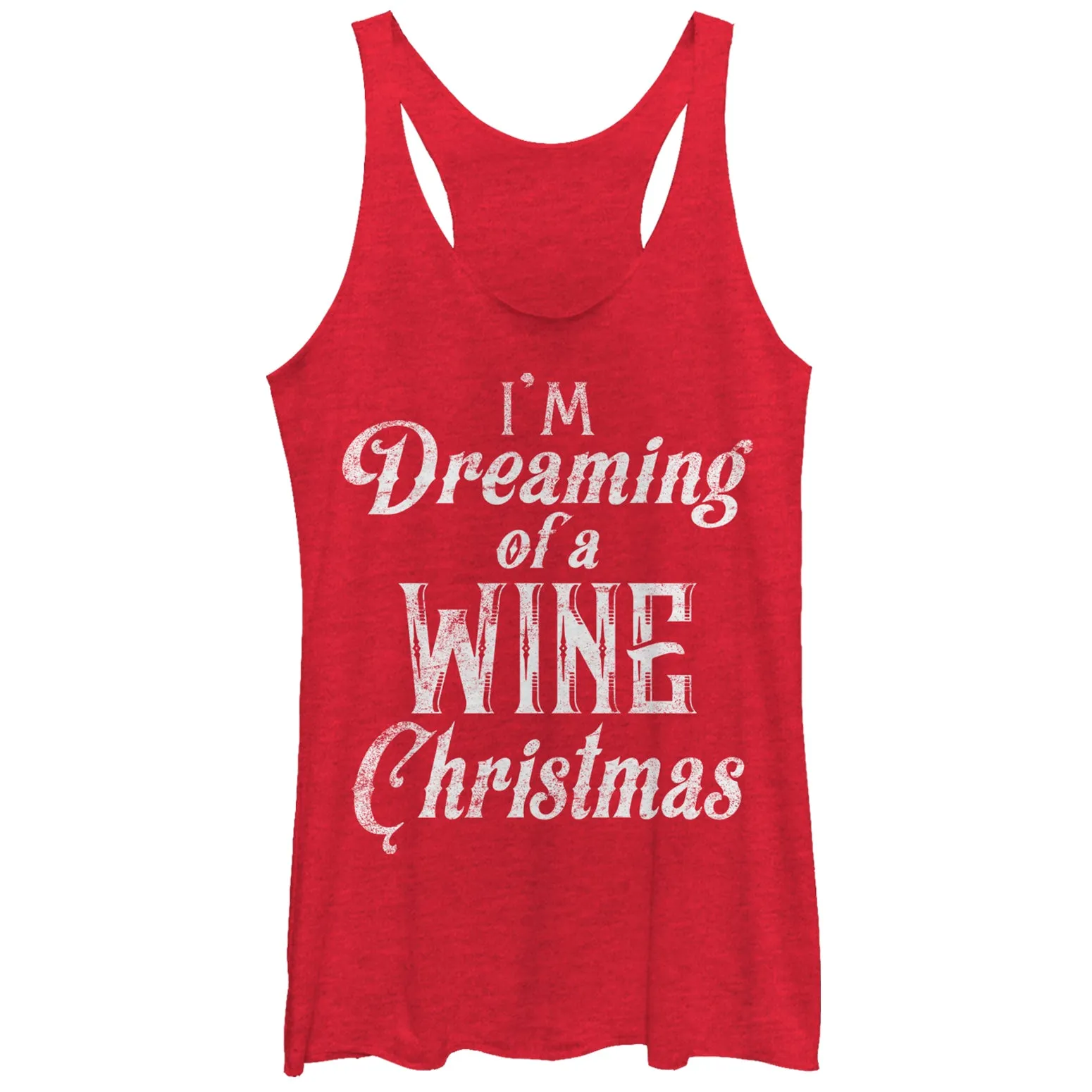 Women's CHIN UP Christmas Dreaming of Wine Racerback Tank Top sold by Chin Up Apparel