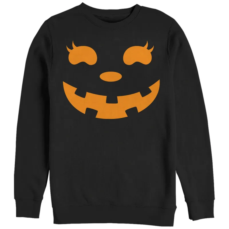 Women's CHIN UP Halloween Jack o' Lantern Face Sweatshirt sold by Chin Up Apparel