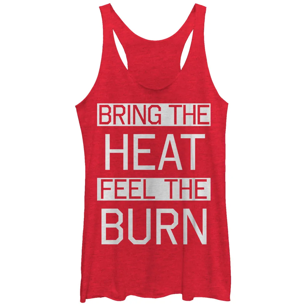 Women's CHIN UP Bring Heat Feel Burn Racerback Tank Top sold by Chin Up Apparel