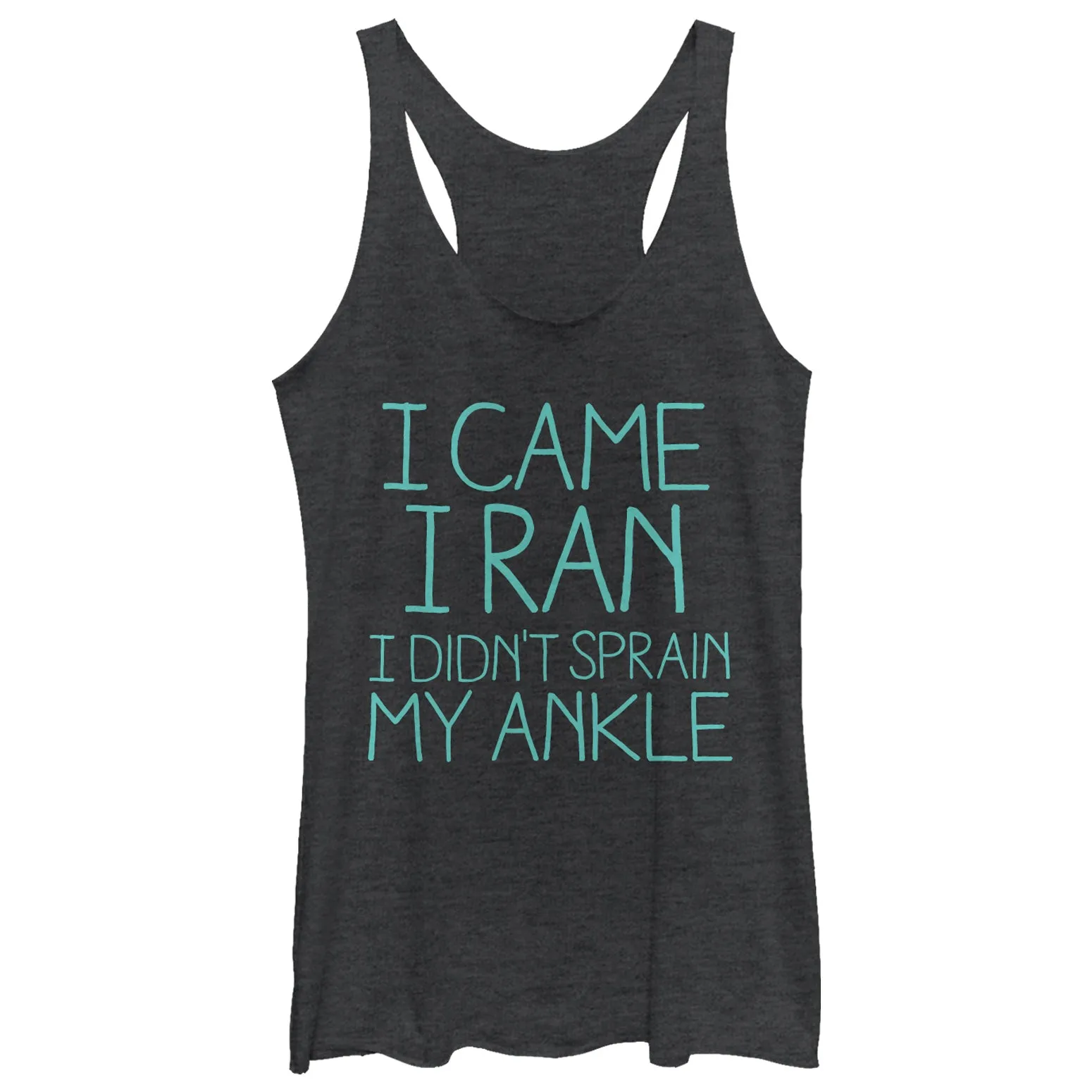 Women's CHIN UP I Ran No Ankle Sprain Racerback Tank Top sold by Chin Up Apparel