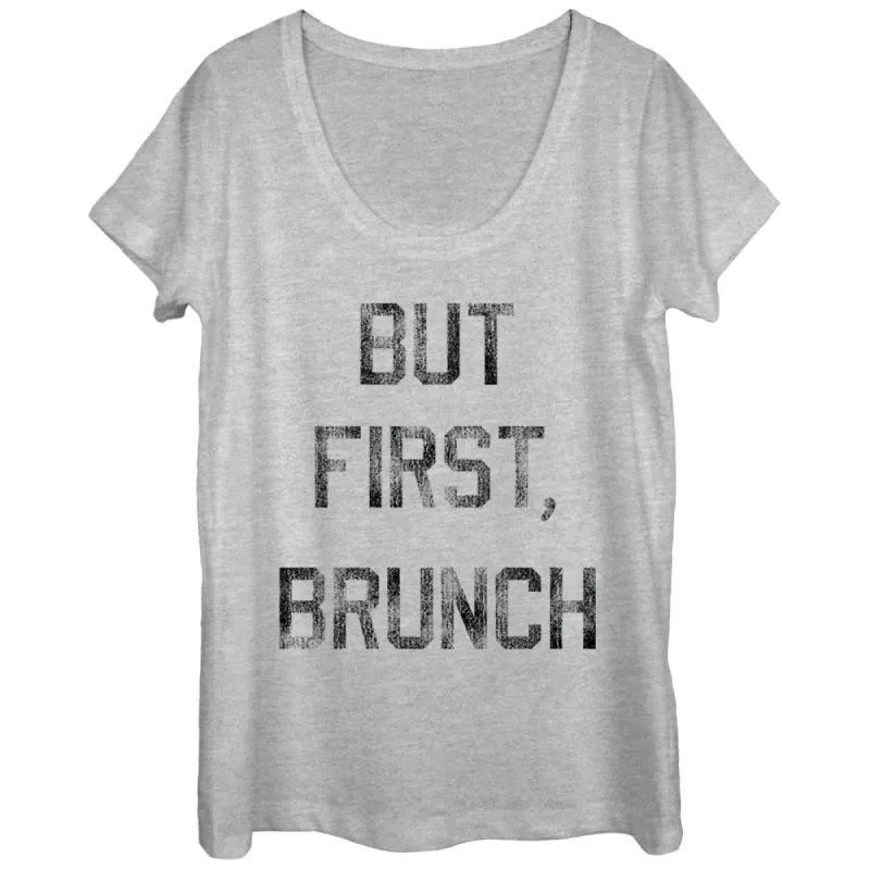 Women's CHIN UP But First Brunch Scoop Neck sold by Chin Up Apparel