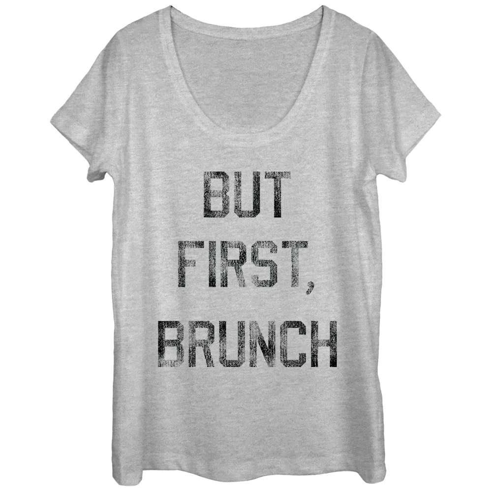 Women's CHIN UP But First Brunch Scoop Neck sold by Chin Up Apparel
