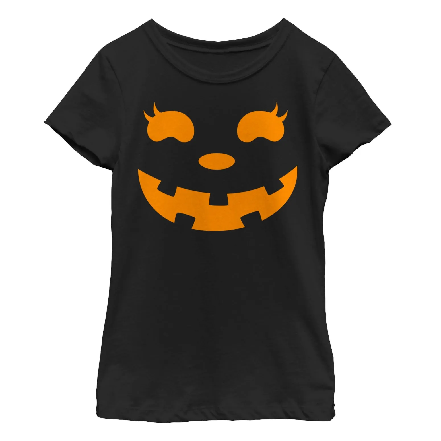 Girl's CHIN UP Halloween Jack o' Lantern Face T-Shirt sold by Chin Up Apparel