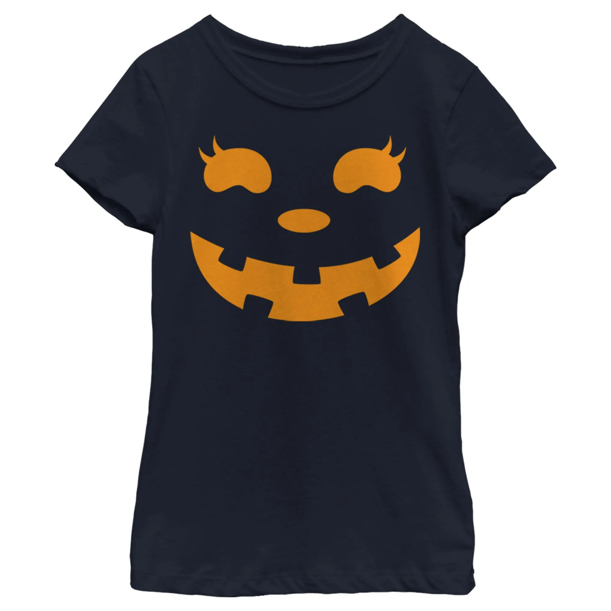 Girl's CHIN UP Halloween Jack o' Lantern Face T-Shirt sold by Chin Up Apparel product image thumbnail 3
