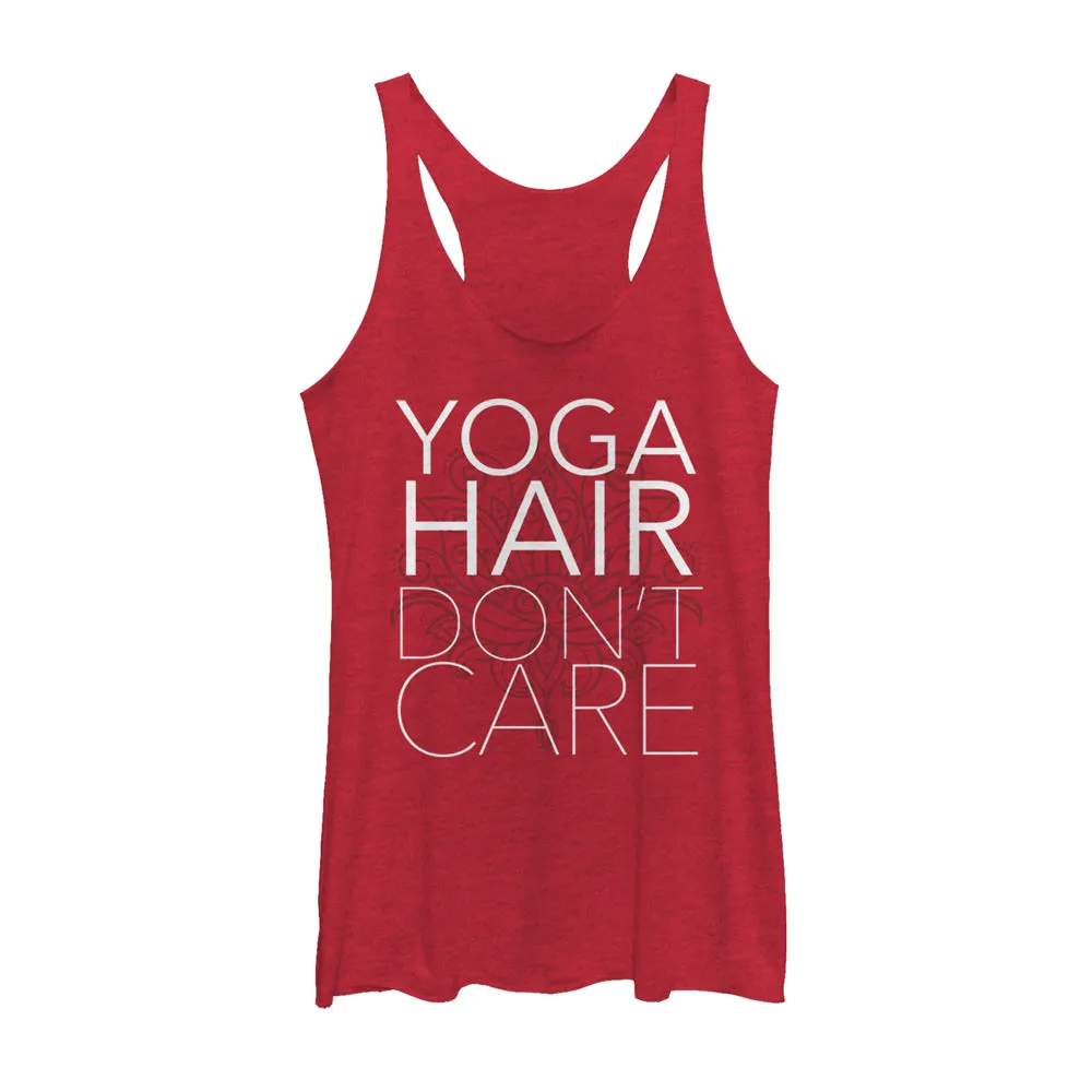 Women's CHIN UP Yoga Hair Don't Care Racerback Tank Top sold by Chin Up Apparel