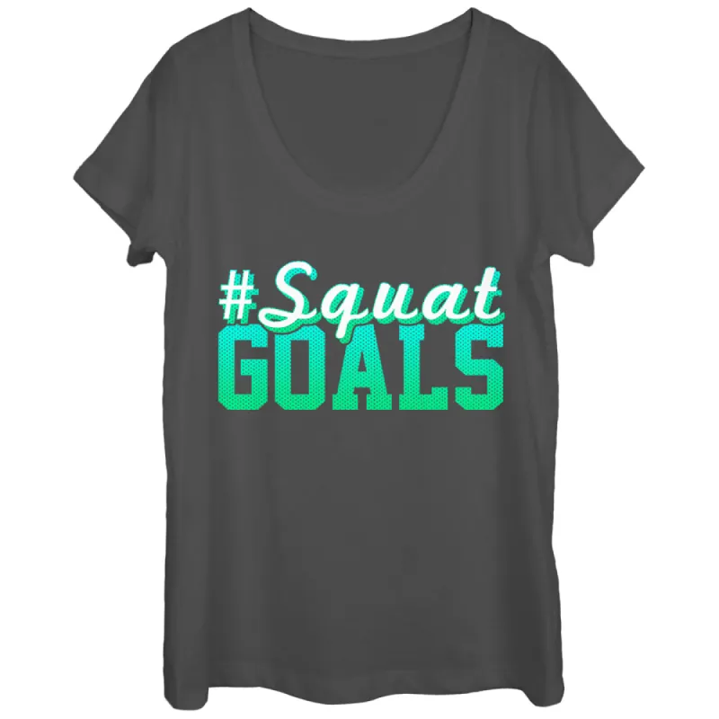 Women's CHIN UP Squat Goals Scoop Neck sold by Chin Up Apparel