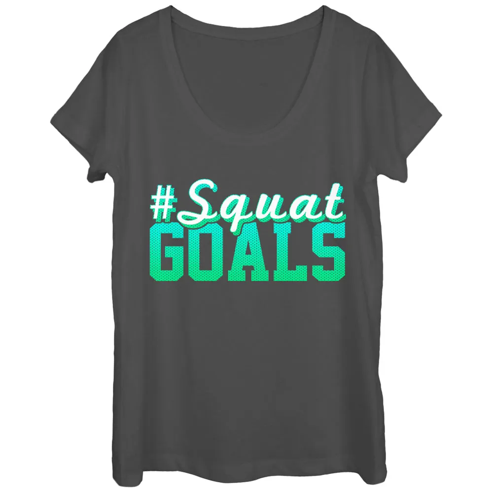 Women's CHIN UP Squat Goals Scoop Neck sold by Chin Up Apparel